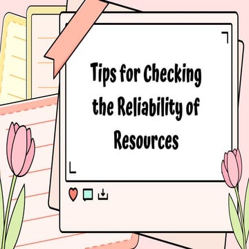 Reliability of resources the tips for checking