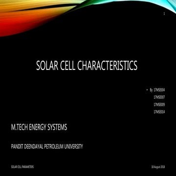 solar cell characteristics