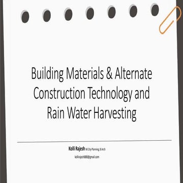 Alternate Building Materials,Alternative Construction Technology and Rain Wat...