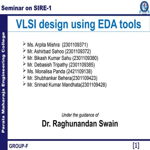 vlsi design siing EDA tools , vivado ,verilog | PPTX