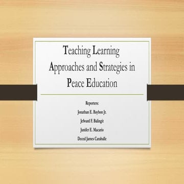 Strategies and approaches in peace education outline | DOCX