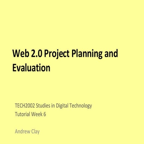 Group Project Planning And Evaluation