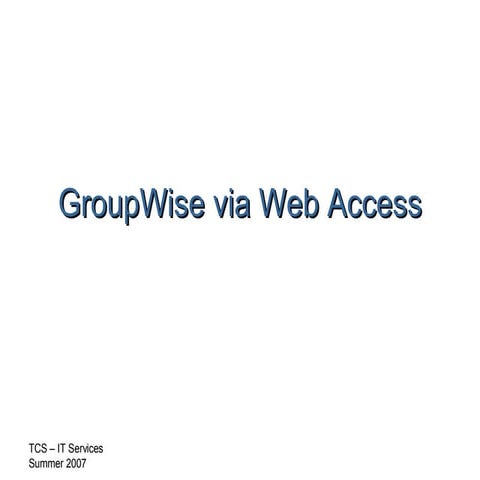 Group Wise Web Access | PPTX