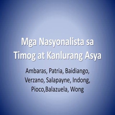 Mga Nasyonalista sa Timog at Kanlurang Asya