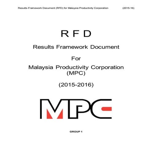 R F D  Results Framework Document - Group 1