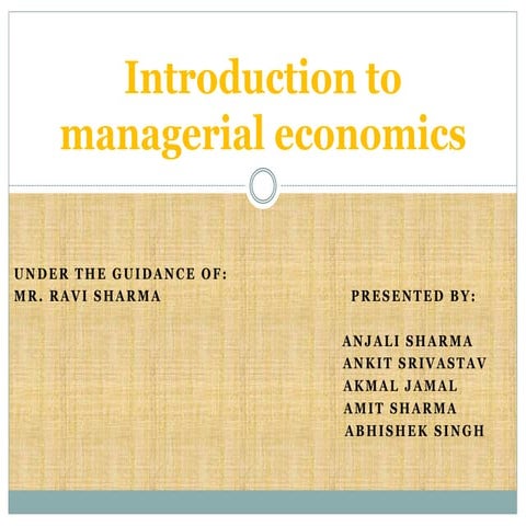 introduction to managerial economics | PPTX