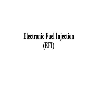 Electronic Fuel Injection in Internal Combustion Engines