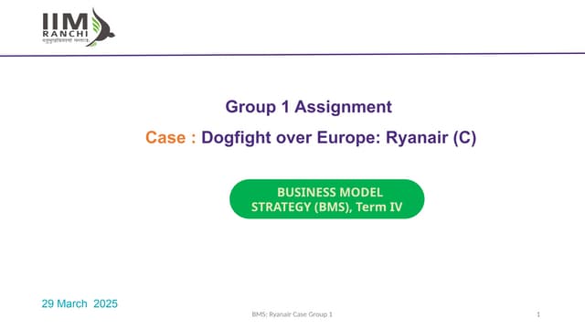 BMS Presentation of Ryanair case study EMBA