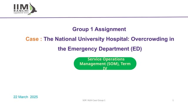 Group 1 Assignment National University Hospital case study