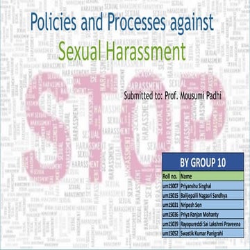 Policies & Processes against Sexual Harassment