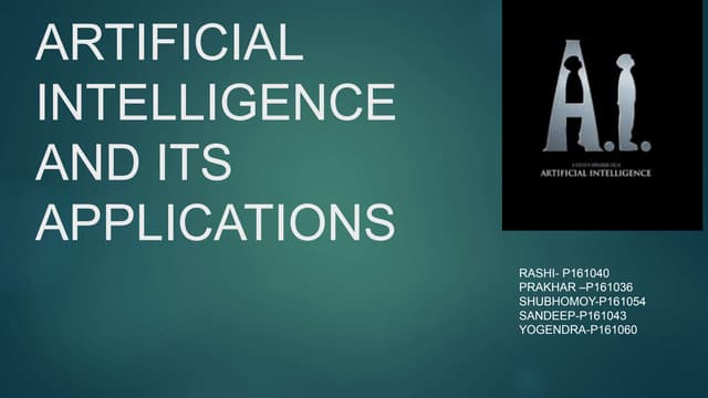  artificial intelligence and its applications