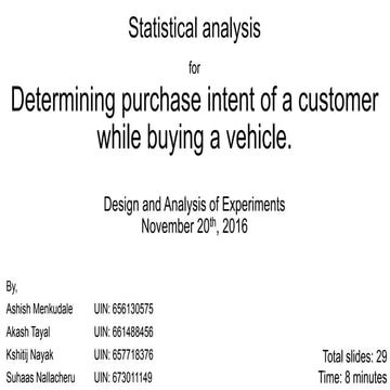 Factorial Design analysis