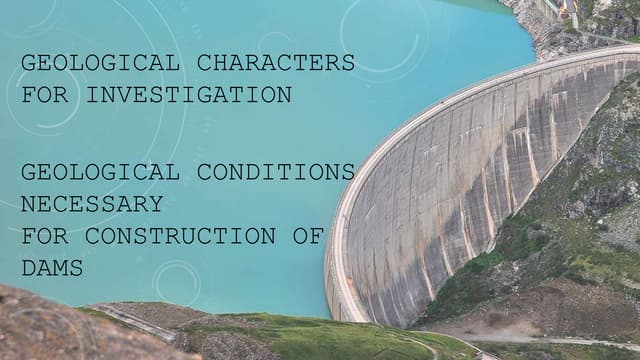 Geological Considerations - Dam | PDF