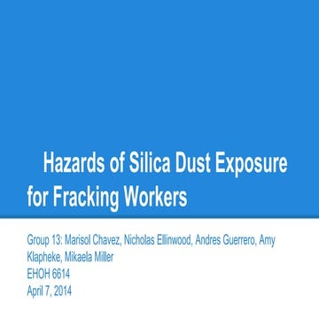 Group 13  Fracking and Silica Dust Exposure