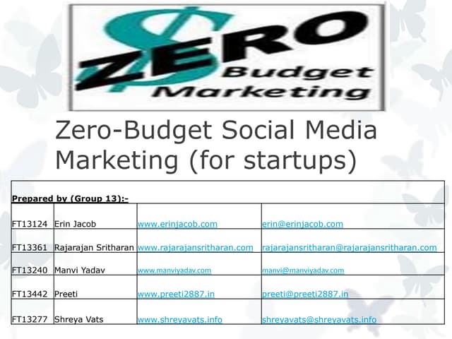 Zero budget marketing