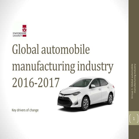 Global automobile manufacturing industry 2016-2017. Key drivers of change �