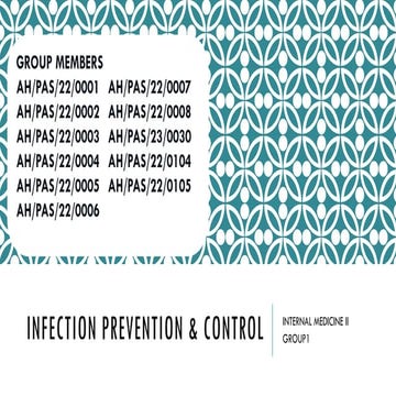 Infection prevention and control for medical students