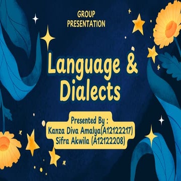 Language and Dialect in Sociolinguistics