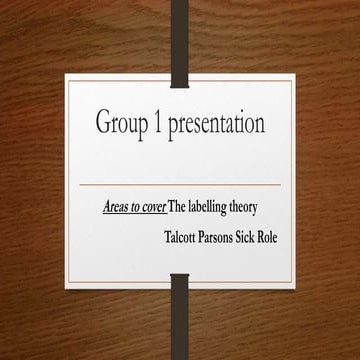 Group 1 presentation sociology