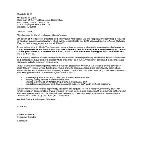 Young Americans Funding Proposal