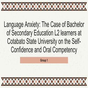 Language Anxiety Research Paper Presentation