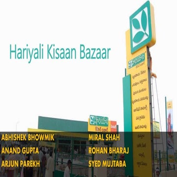 Hariyali Kisaan Bazaar - Rural Marketing (Retailing) in India
