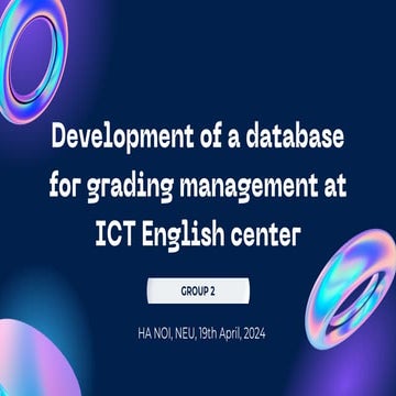development of database for gradign management at ICT
