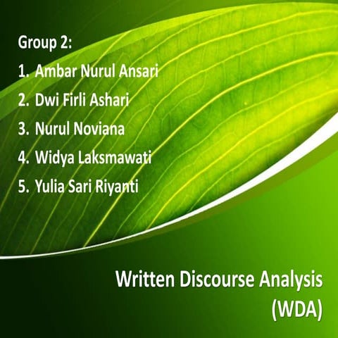 Written Discourse Analysis (WDA)