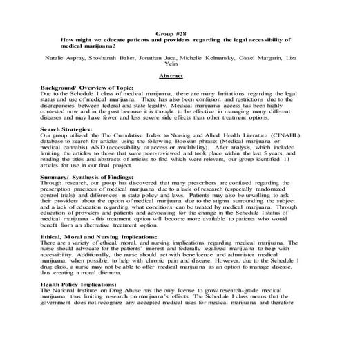 Accessibility of Medical Marijuana - Overview