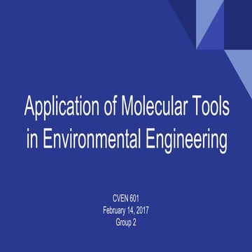 Application of molecular tools in environmental engineering (with references)