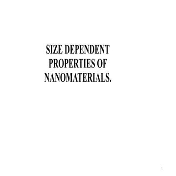 size dependent  and categorizationnanomaterials  .pptx