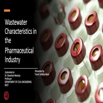 Wastewater Characteristics in the Pharmaceutical Industry