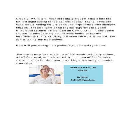 Group 2 WG is a 41-year-old female brought herself into the ER la.docx