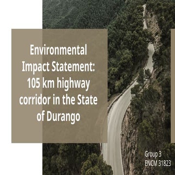 Environmental impact statement 105 km highway corridor in the state of ...