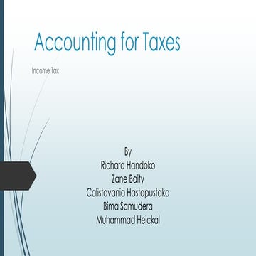 Accounting for Income Tax