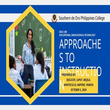 Group 3-Approaches to Instruction Report pptx