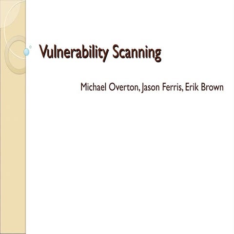 Vulnerability scanning material security.ppt