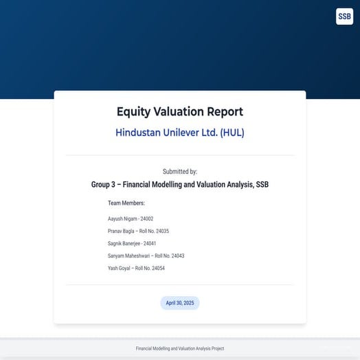 GROUP 3 - HUL FINAL REPORT VALUATION NARAHARI SIR