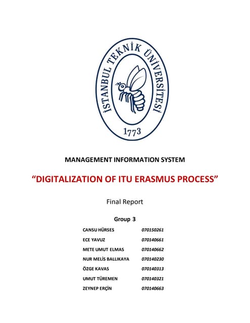 digitalization of itu erasmus process
