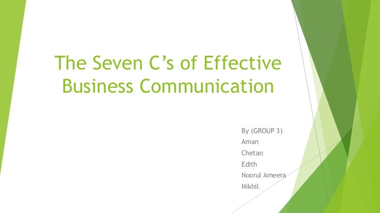 7 C's of Effective Business Communication
