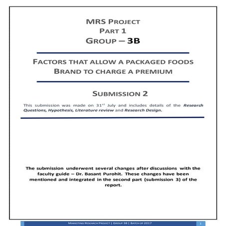 Factors that allow a Packaged Foods Brand to charge a premium