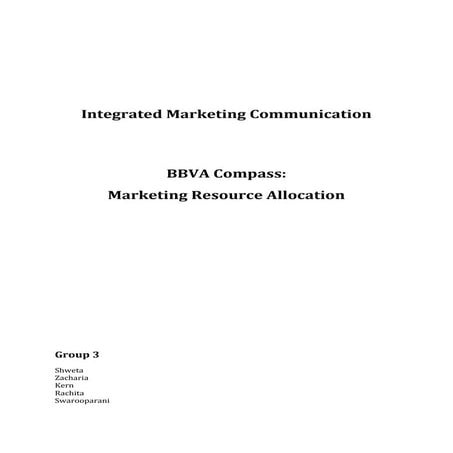 BBVA Compass: Marketing Resource Allocation 