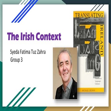 The Irish Context in Translation Studies 