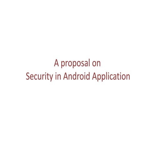 Security in Android Application