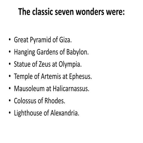 seven wonders of world