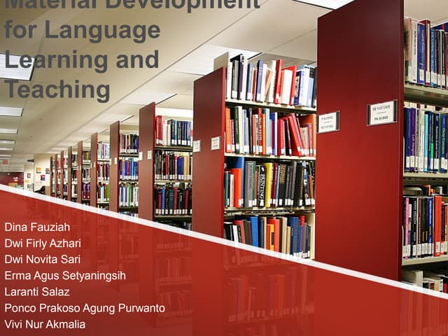 Material Development for Language Learning and Teaching | PPT
