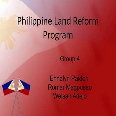 Comprehensive Overview of the Philippine Land Reform Program: History ...
