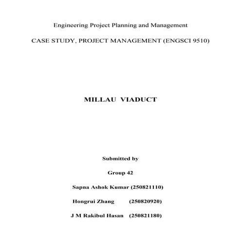Project Planning and Management of Millau Viaduct Bridge, France