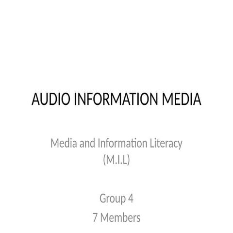 Comprehensive Overview of Audio Information Media: History, Examples ...