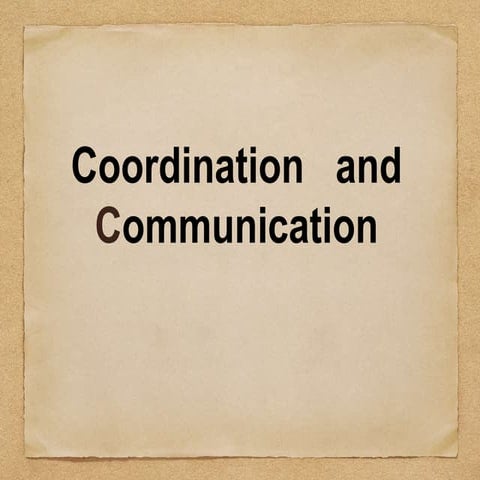 Coordination And Communication